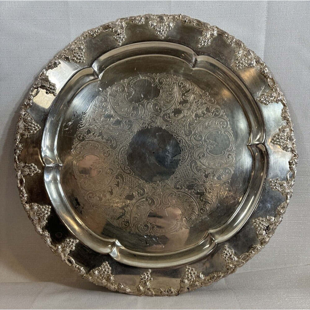 Burche Silver co. serving tray/ SPOC platter 16.5" Vintage early 1900’s